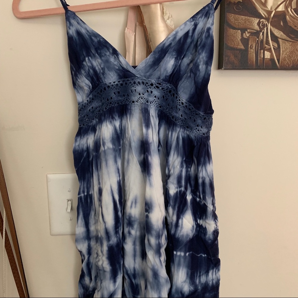Blue, tie-dye sundress